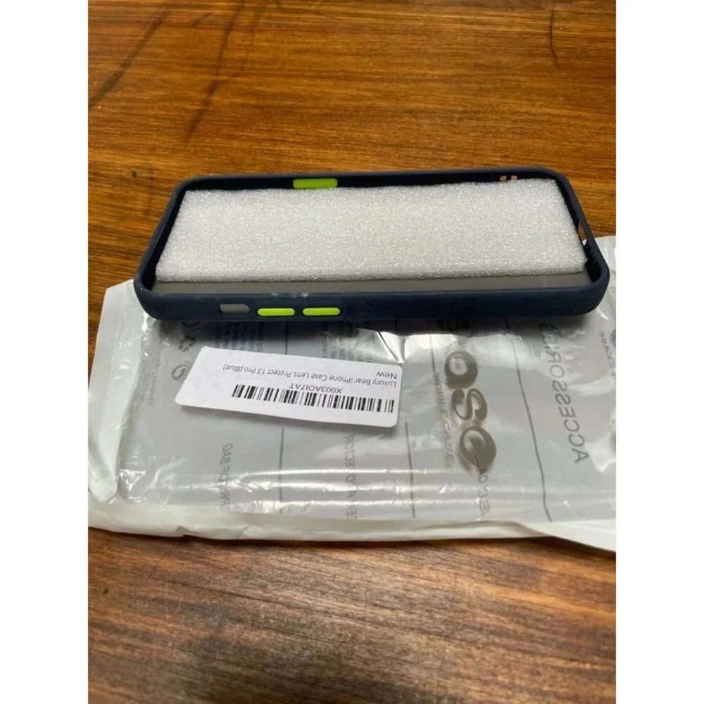 Luxury bear iPhone case lens protect 13 Pro Blue new